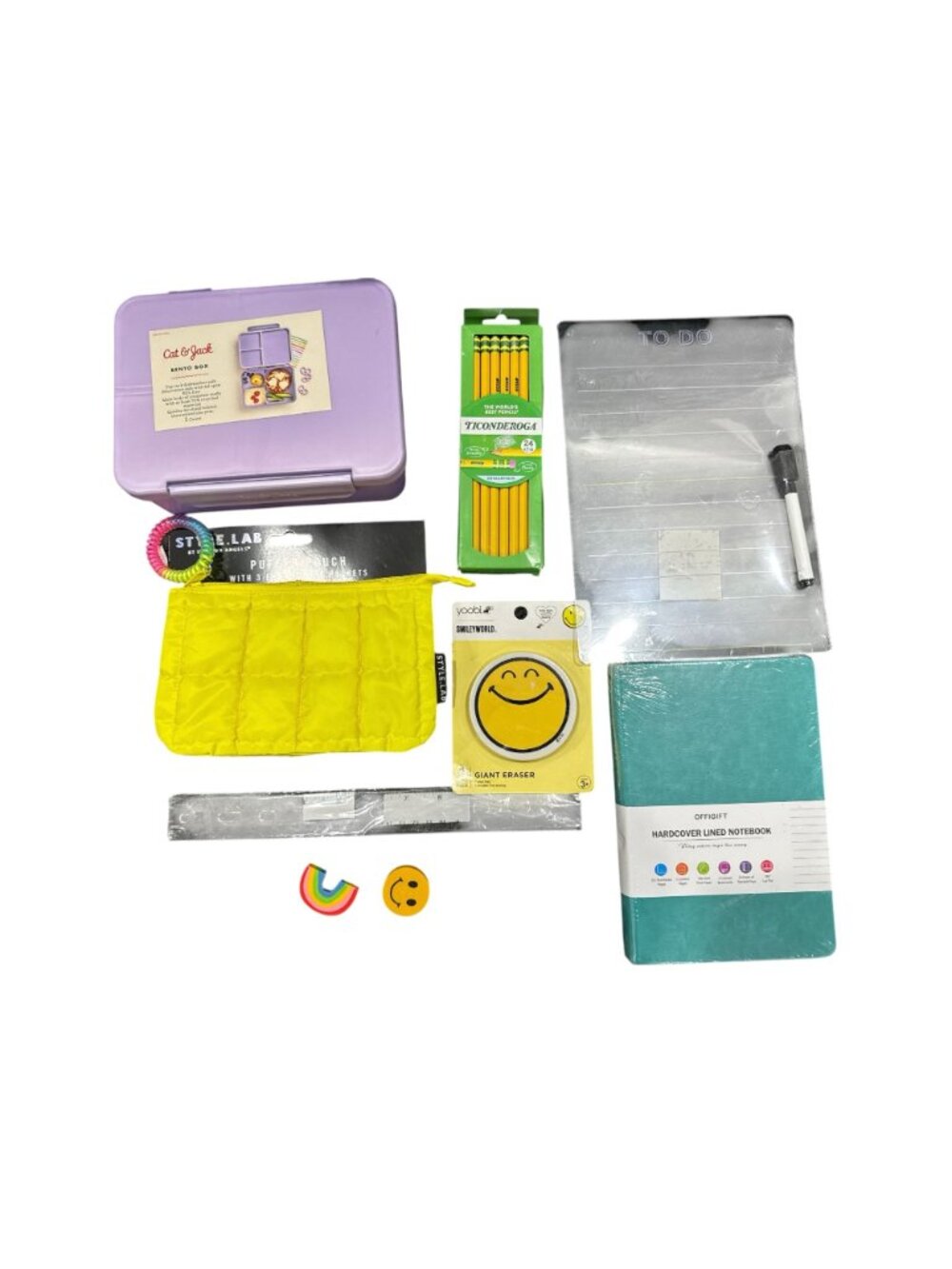 9 pcs. Back-To-School Supplies Set - Purple Backpack, Cat Jack Bento Box, Notebo - Picture 2 of 2
